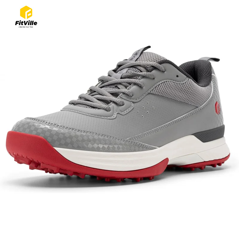 Badminton Shoes - FitVille ワイドゴルフシューズ メンズ プロ仕様 アウトドア 防水