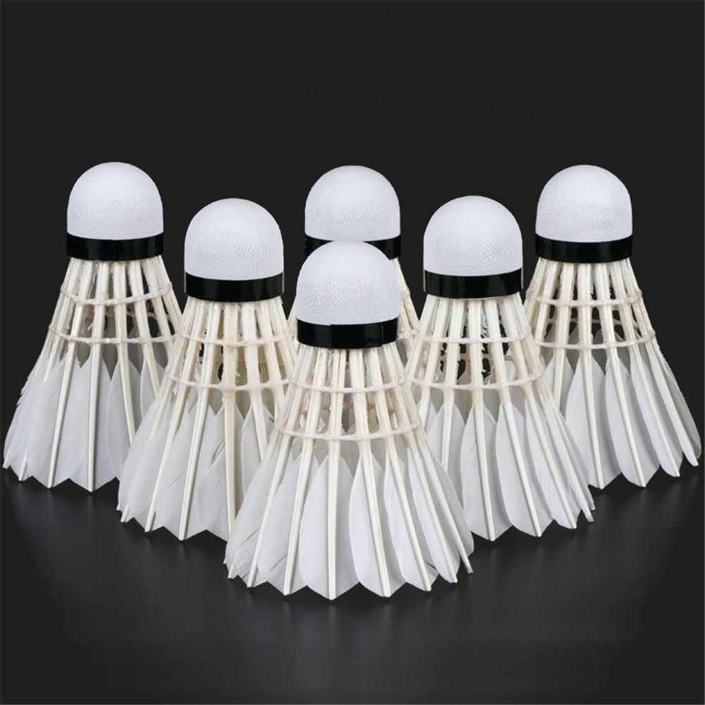 Feather Shuttlecock - 3/6/12 個新しい白バドミントン羽根プロフェッショナル耐久性のあるバドミントンボール安定したトレーニングバドミントントレーナー家庭用