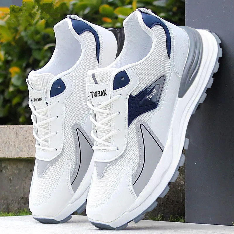 Badminton Shoes - ファッションメンズシューズメッシュスニーカーレースアップ快適なカジュアルシューズソフトソールアウトドアランニングシューズプラットフォームノンスリップテニスシューズ