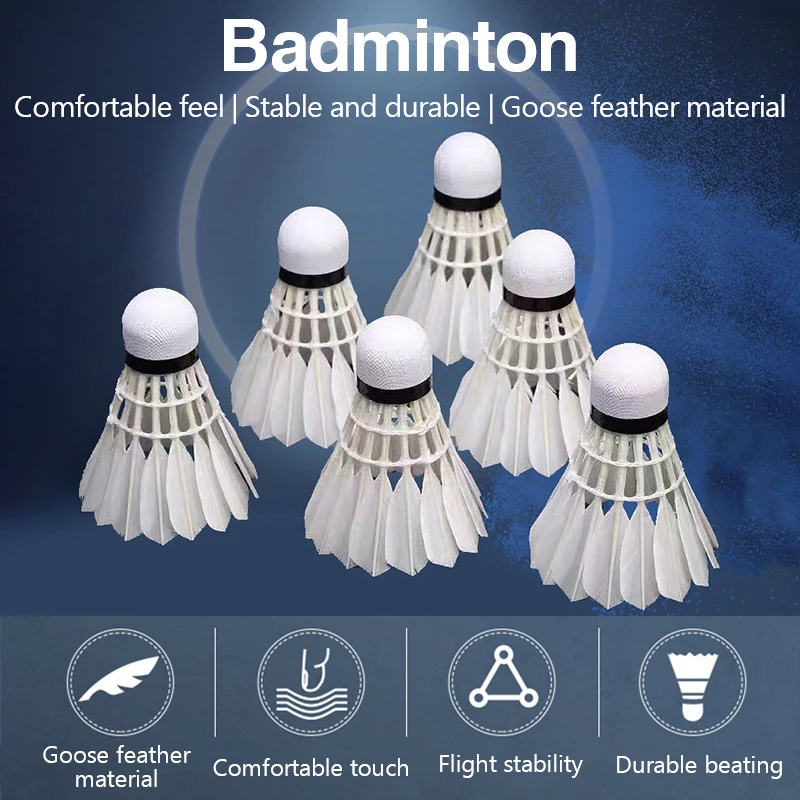 新しい白いガチョウの羽根バドミントンシャトルコック、3個入り - Feather Shuttlecock のレビューと価格