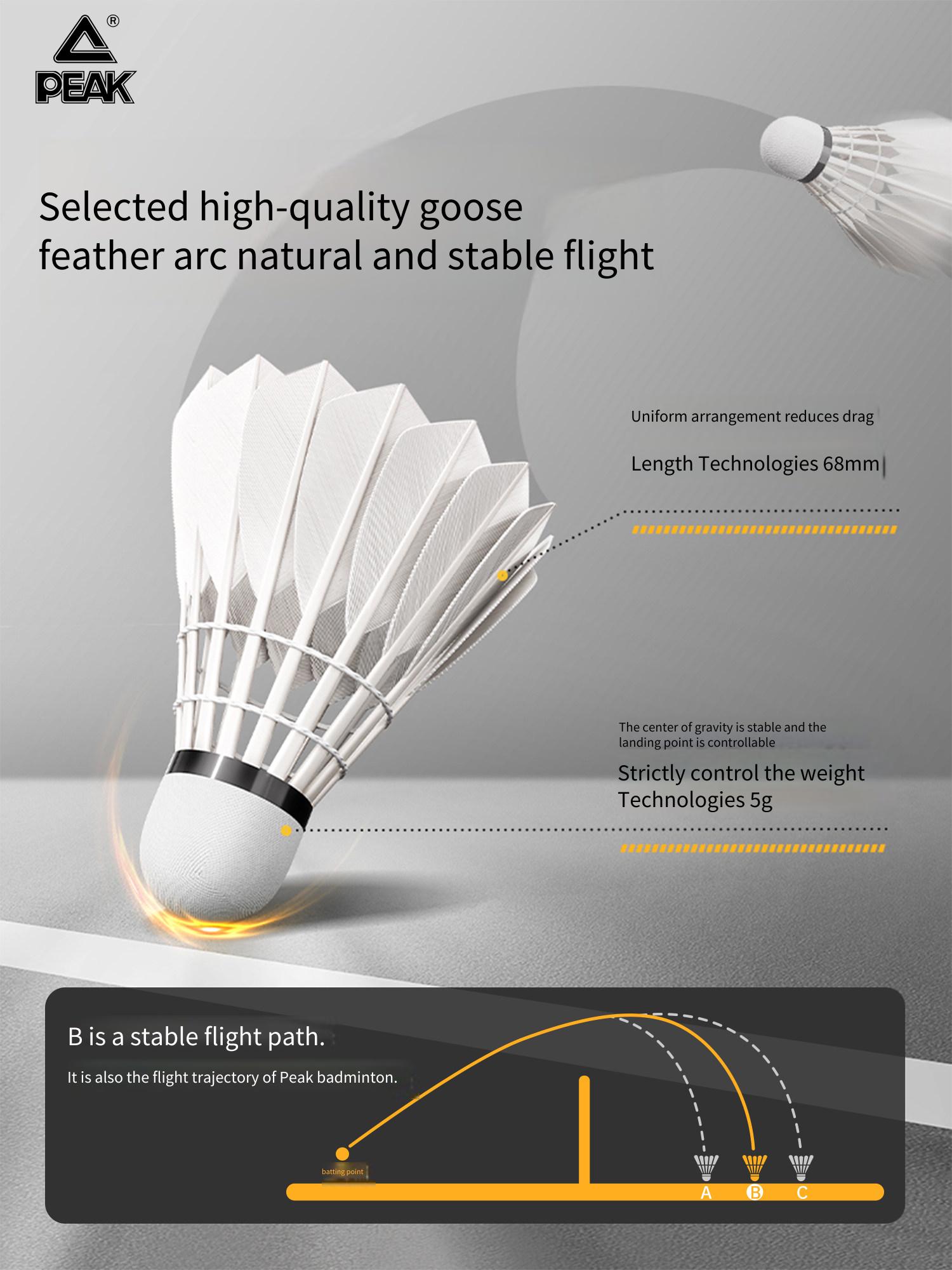 ピーク グースフェザー バドミントン公式球 耐久性のある12 - Feather Shuttlecock のレビューと価格