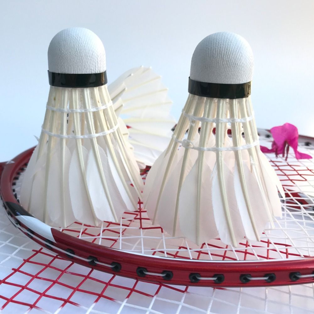 3/6/12 個新しい白バドミントン羽根プロフェッショナル耐 - Feather Shuttlecock のレビューと価格