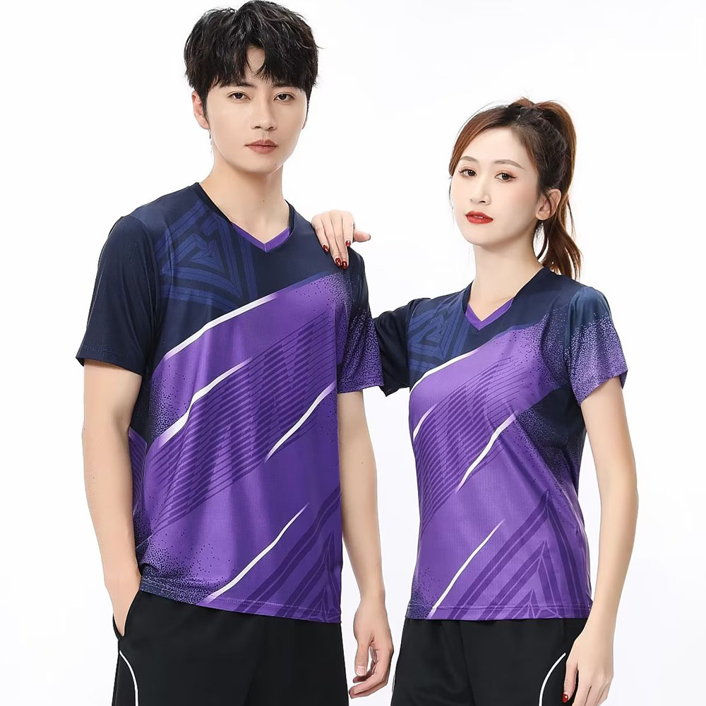 男性と女性のためのテニスTシャツ,半袖スポーツトップ,速乾性 - Badminton Jersey のレビューと価格