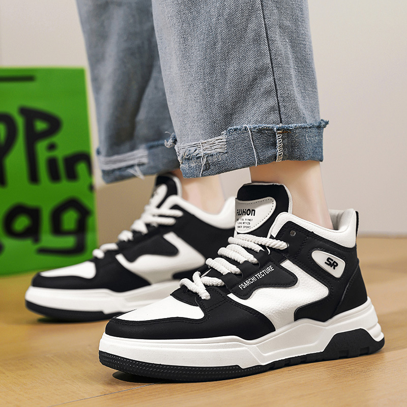 2026年デザインのメンズハイカットスニーカー。韓国風のプラ - Badminton Shoes のレビューと価格