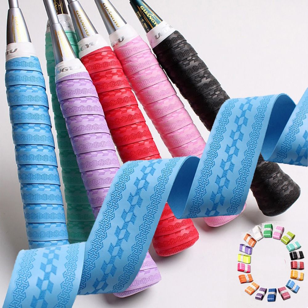 エンボス加工バドミントンラケットハンドルグリップ PU 吸汗 - Badminton Materi のレビューと価格