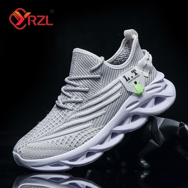 YRZL 男性スポーツランニング黒ジョギングシューズカジュア - Badminton Shoes のレビューと価格